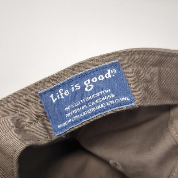 Life is Good Slideback Baseball Cap Brown OS Adjustable Embroidered 6 Panel - Picture 8 of 8